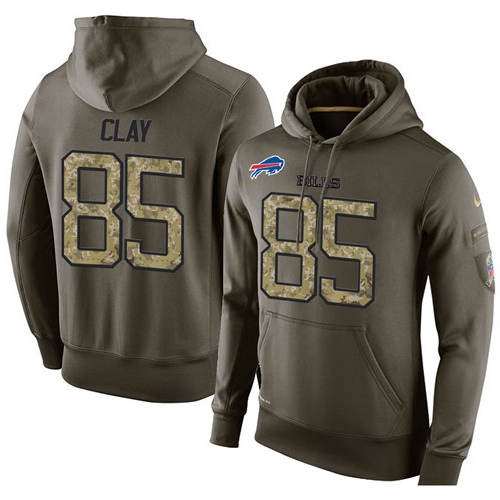 NFL Nike Buffalo Bills #85 Charles Clay Green Salute To Service Men's Pullover Hoodie